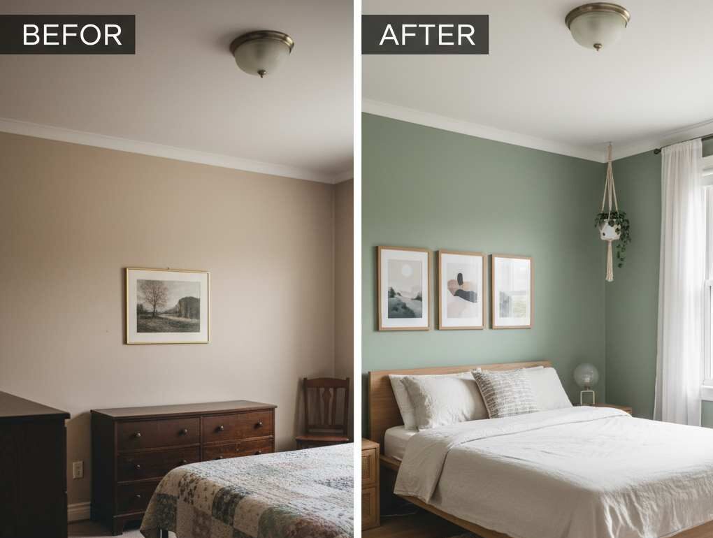 Bedroom Paint Ideas Before and After