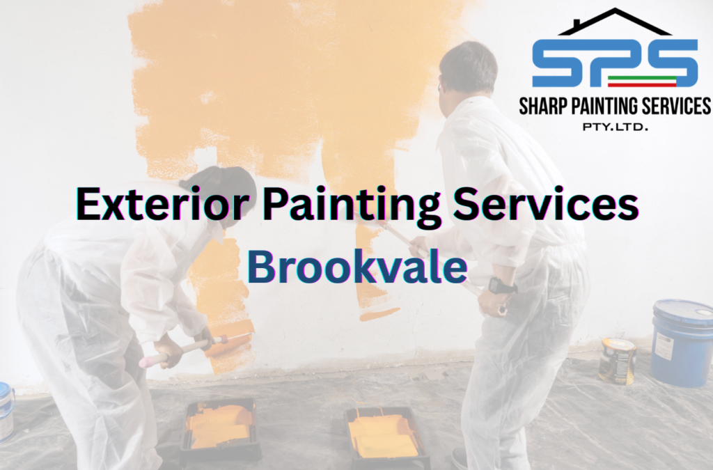 Exterior Painting Services Brookvale by Sharp Painting Services showing professional painters applying exterior wall paint with rollers.